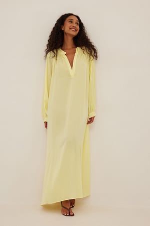 Light Yellow Flowy Maxi Dress