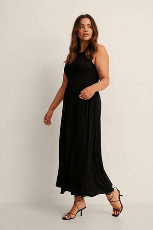 Black Flowy Midi Dress