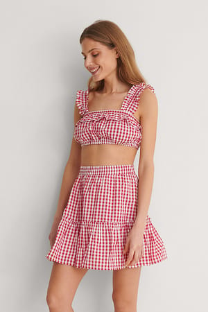 Red/White Økologiskt miniskjørt