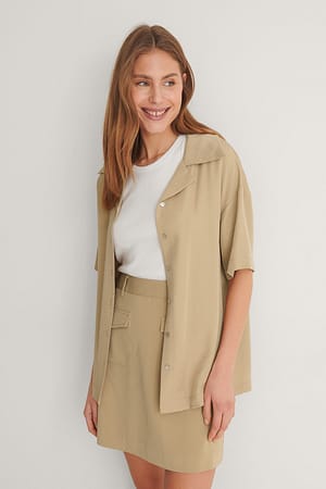 Beige Resirkulert miniskjørt