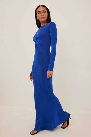 Blue Maxikleid mit Raffung vorne
