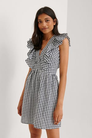 Black/White Robe mini biologique