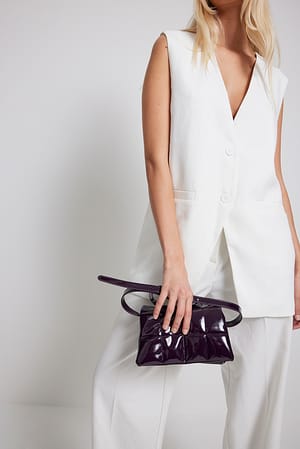 Plum Glossy Patent Quilted Bag