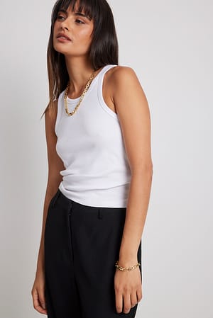 Gold Gold Plated Rectangular Necklace