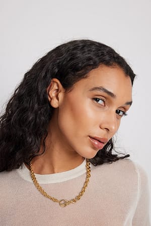 Gold Gold Plated Split Chain Necklace