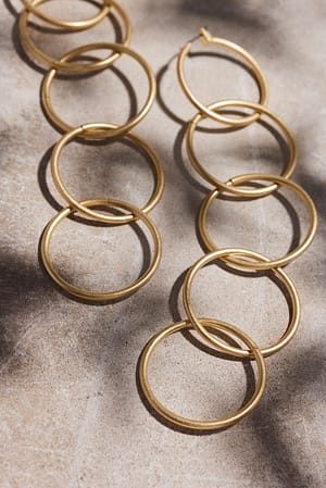 Gold Hanging Rings Earrings