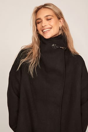 Black High Collar Coat