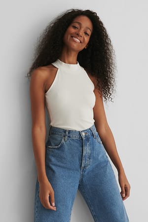 Offwhite High Neck Tank Top