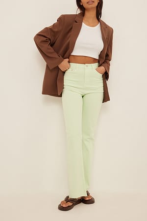 Light Green Ekologiska bootcut  skinny jeans med hög midja