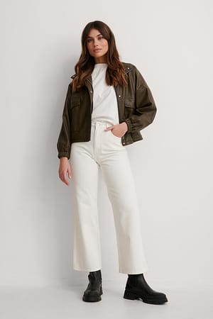 Ecru Jean taille haute