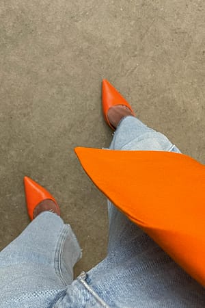 Orange Slingback pumps