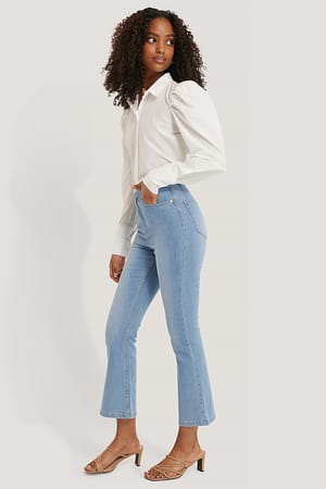 Light Blue Kick Flare Skinny Jeans