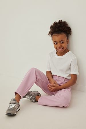 Pink Jean mom taille haute biologique