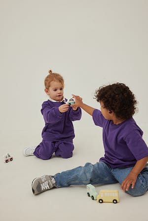 Purple Organisch washed-out T-shirt