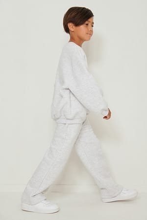 Grey Melange Raka ekologiska sweatpants