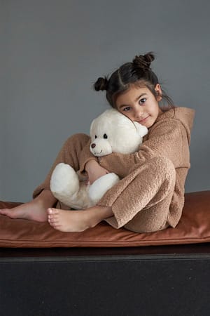 Dark Beige Strikket hettegenser