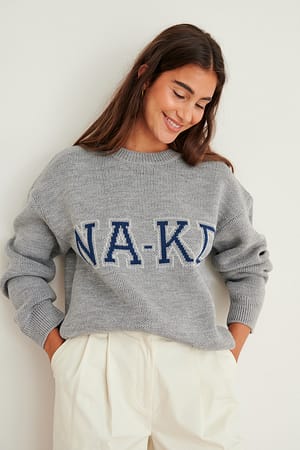 Grey Melange Gebreide NA-KD sweater