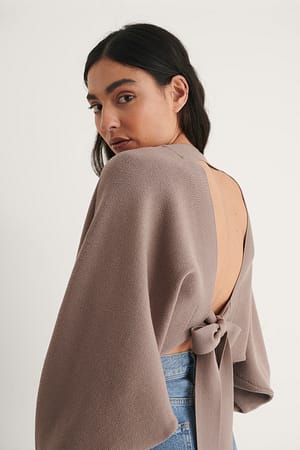 Nougat Knot Detail Knitted Bolero
