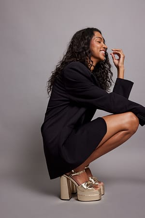 Gold Knotted Plateau Heels