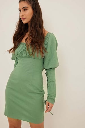 Dusty Green Robe en lin