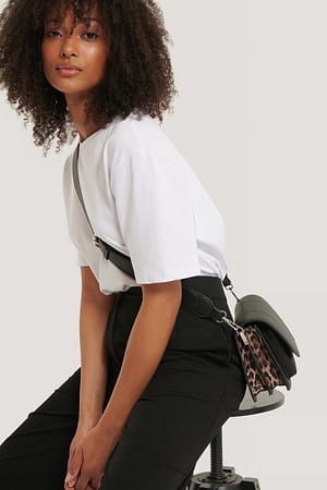 Black/Leopard Sac À Bandoulière À Motif Léopard