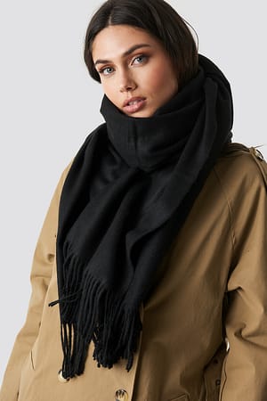 Black Light Wool Blend Scarf