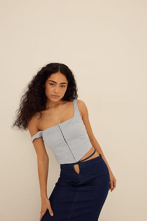 Dusty Blue Korsettop van linnemix