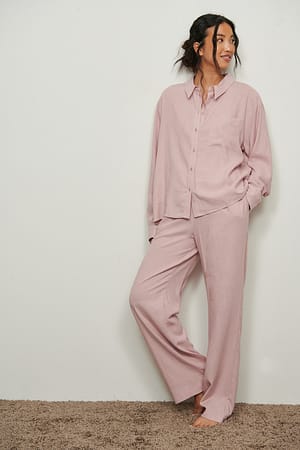 Dusty Pink Linneloungebyxor