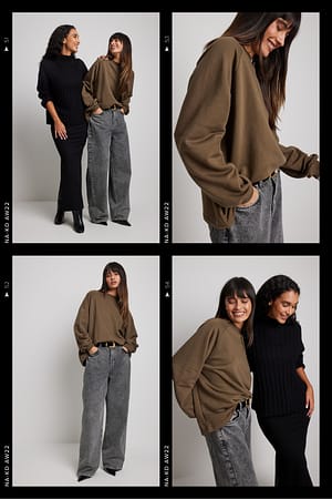 Brown Long Basic Sweater