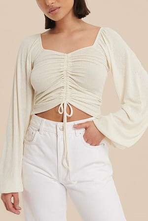 White Top mit Kordelzug-Detail