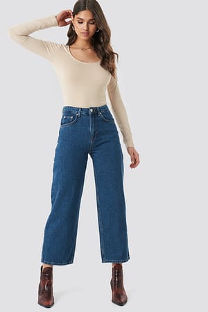Dark Blue Loose Leg Jeans