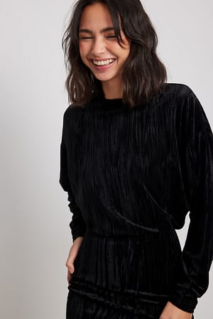 Black Loose Velvet Mini Dress