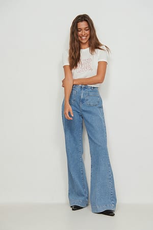 Off White T-shirt met Love print