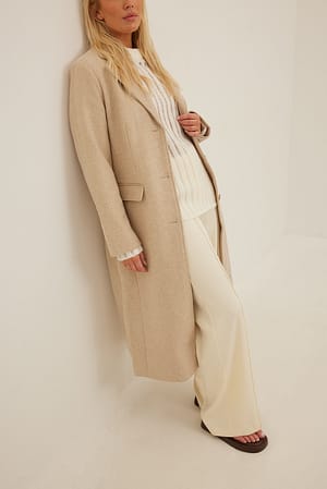 Light Beige Kappa med markerad midja