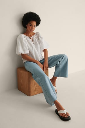 White Maxi Volume Cotton Top
