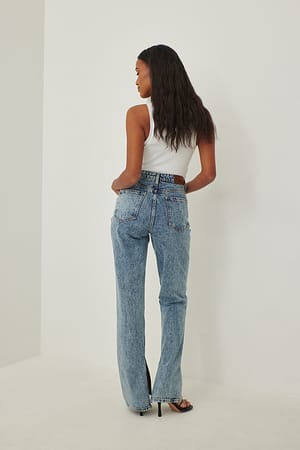 Acid Blue Jeans med raka ben och mediummidja