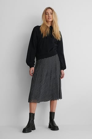 Dots Midi Pleated Skirt