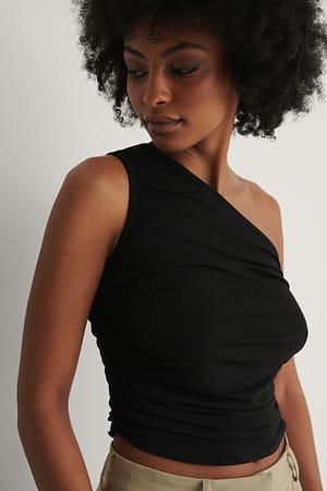 Black Milla One Shoulder Top