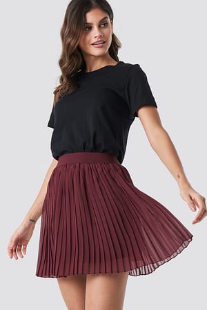 Dark Red Veckad minikjol