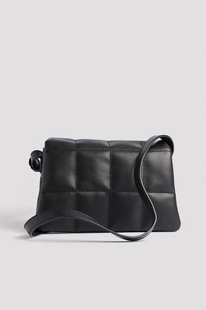 Black Mini gequilte puffy tas