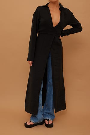 Black Fließendes Maxikleid aus Modalfasern