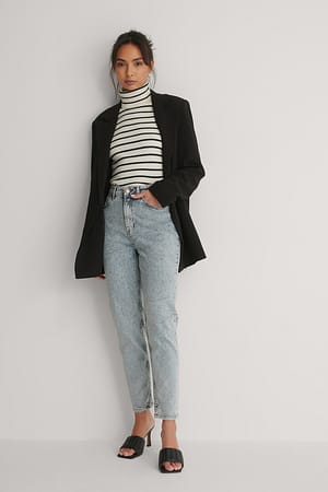 Acid Blue Comfort Mom Jeans