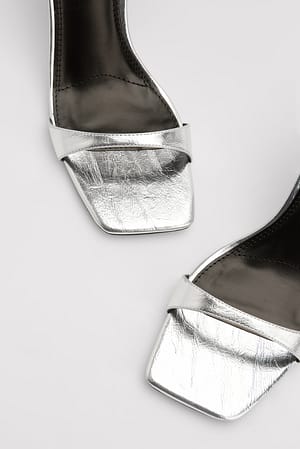 Silver High Heel Sandals