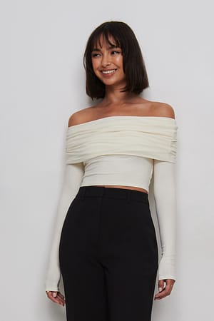 Offwhite Croppad offshouldertopp