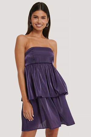 Purple Off Shoulder Mini Dress