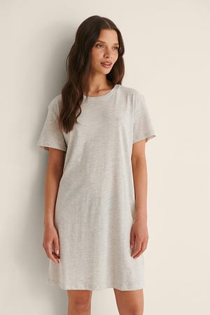 Light Grey Melange Økologisk t-skjortekjole