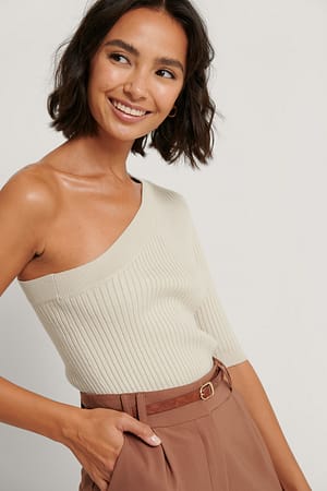 Beige Einarmiges Oberteil