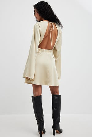 Champagne Open Back Mini Dress