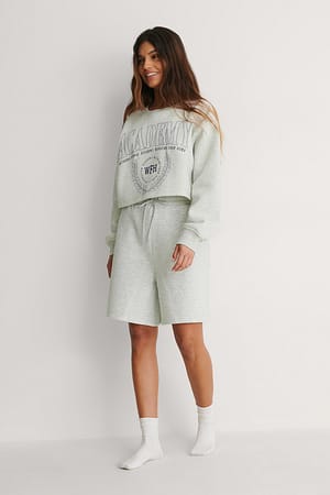 Grey Melange Organic Brushed Sweat Shorts