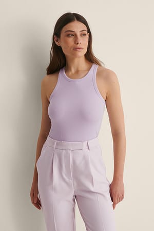 Light Purple Ribbed Tank